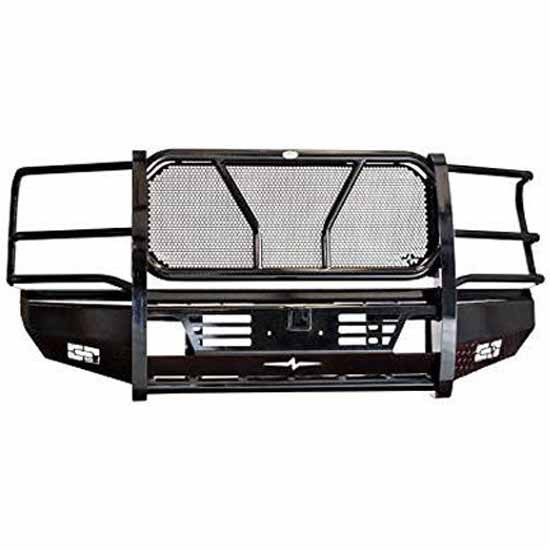 Black Powder-Coated Full Front Bumper W/ Grille Guard For Ford F250, F350, F450 Super Duty 2017-2019