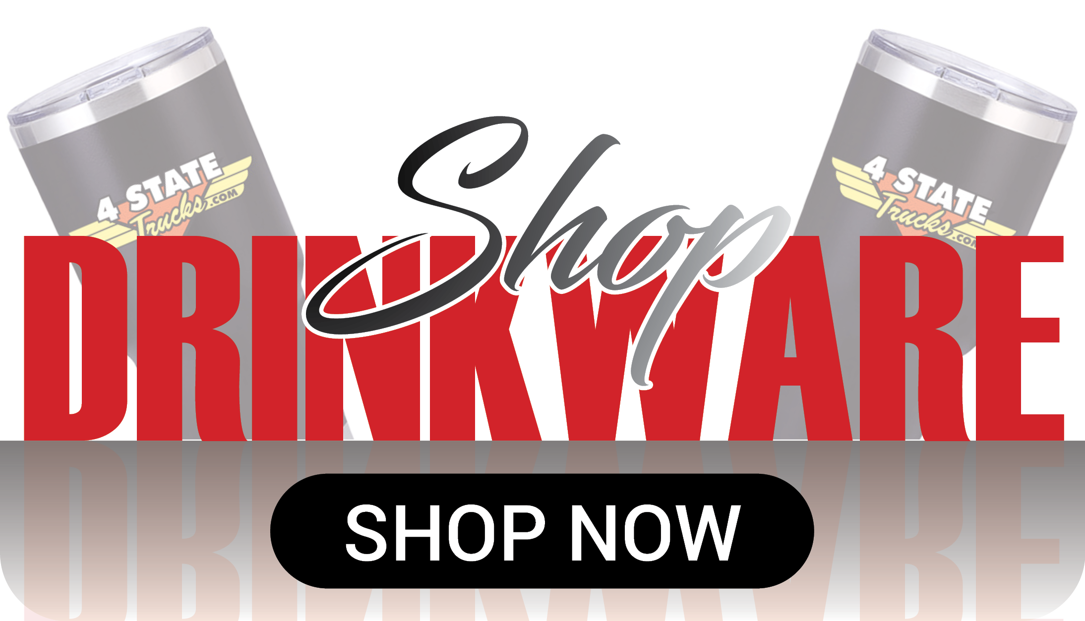 What drinkware options are available from 4 State Trucks? A: Tumblers, travel mugs, and cups for truck drivers.