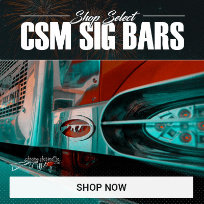 Chrome Shop Mafia SIG Bars for custom semi truck styling and chrome accessories