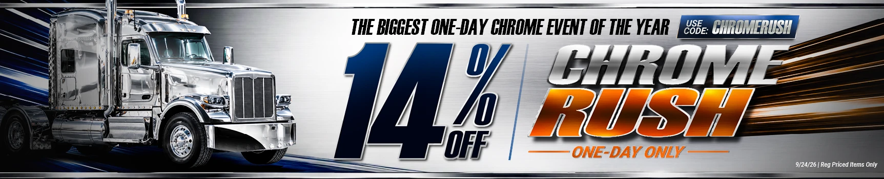 Chrome Rush countdown – 14% off semi truck parts and chrome accessories at 4 State Trucks