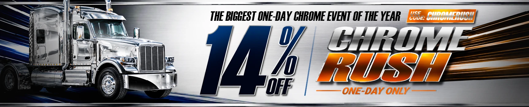 Chrome Rush countdown – 14% off semi truck parts and chrome accessories at 4 State Trucks