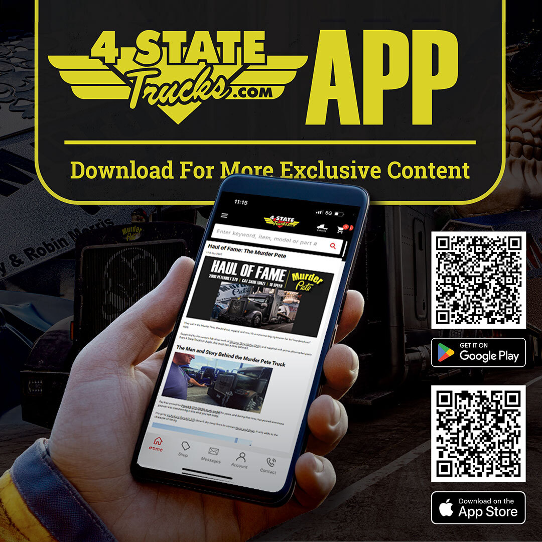 4 State Trucks mobile app available on Google Play and Apple Store for browsing, buying, and managing aftermarket truck parts on the go