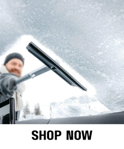 Snow and boot brushes for trucks to clear snow, ice, and mud before entering the cab