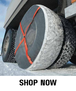 Truck tire chains and traction products for snow and ice
