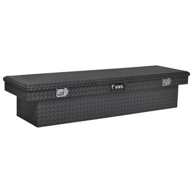 Gloss Black Diamond Plate Aluminum Low Profile Crossover Tool Box