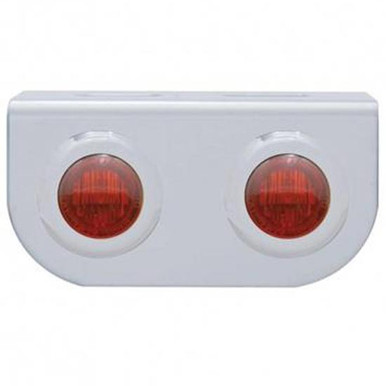 Stainless Light Bracket W/Two 3 LED Mini Lights - Red LED/ Red Lens - 4 ...