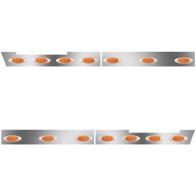 Stainless Steel Side Fairing Panels - 6 PC Kit W/ Amber-Clear P1 