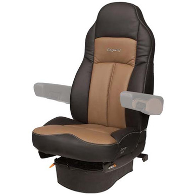 Seats Inc. Black Leather Legacy Seat, Silver Air Ride