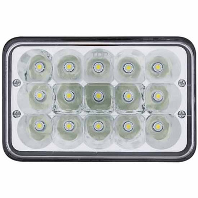 4 X 6 Inch Chrome Rectangular Super Bright LED High/Low Beam Headlight ...