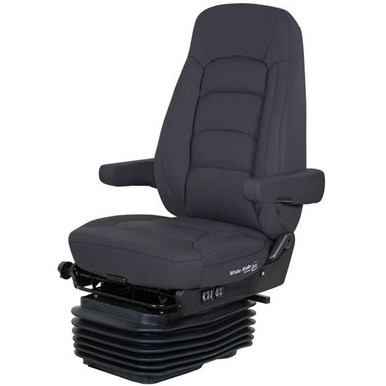 Legacy Silver Black Tuff Cloth High Back Standard Base Seat With