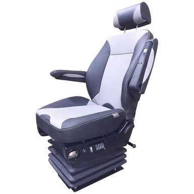 Knoedler Air Chief Truck Seat W/ Heat/Cool, Massage, 2 Lumbar Supports,  Dual Armrests, Swivel - Black Leather - 4 State Trucks