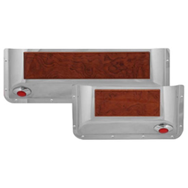 Stainless Steel Door Pocket With African Rosewood For Peterbilt