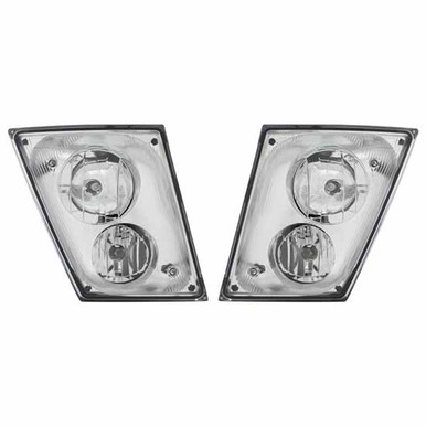Chrome Driving & Fog Light Assembly For Volvo VNL Gen II - 4 State Trucks