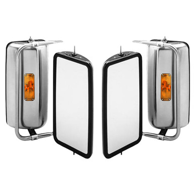 8 X 16 Inch Stainless Steel Heated Side Mirror - 4 State Trucks