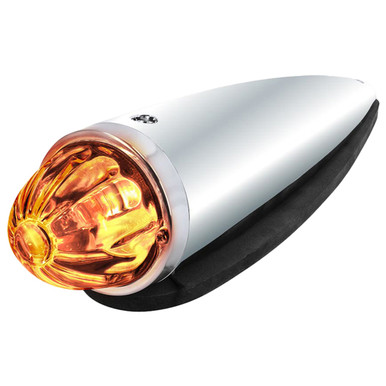 
            Chrome Torpedo Cab Light With Amber Or Dark Amber Lens
        