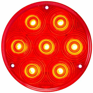 4 Inch Round Red Dual Revolution Stop, Tail & Turn LED Light With