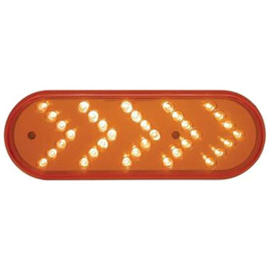 35 LED Oval Turn Signal Light - Red LED/ Red lens - 4 State Trucks