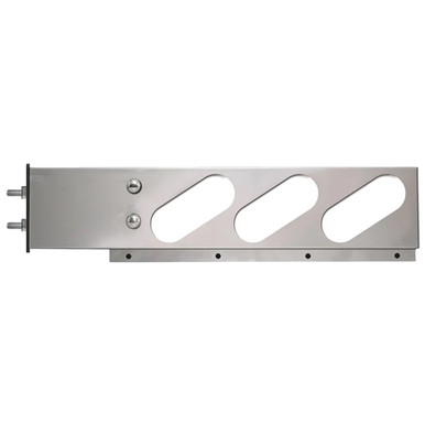 2.5" Stainless Steel Mud Flap Hanger Rear Bar With Oval Light Cutouts - Spring Loaded, Blitech MFZB-016