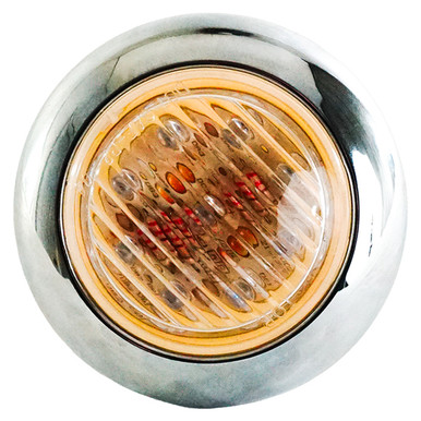 2 Inch Round 9 Diode LED Light With Snap On Bezel - Amber LED / Clear ...