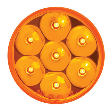 2 Inch Low Profile Pearl 7 Diode 3 Wire Dual Function LED Light - Amber ...