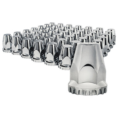 Cabtherlyn 60 Pack Lug Nut Covers - 33mm X 2 7/8 Push-On ABS Chrome For Trucks & Trailers