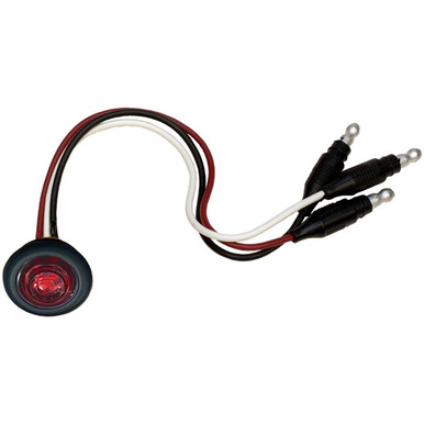 3/4 Inch Red Round Marker/ Clearance LED Light- 3-Wire W/ Auxiliary ...