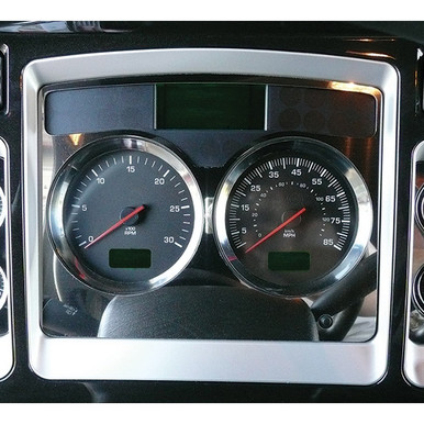 Stainless Steel Gauge Dash Panel Trim W/ 10 Round Holes, Passenger Side
