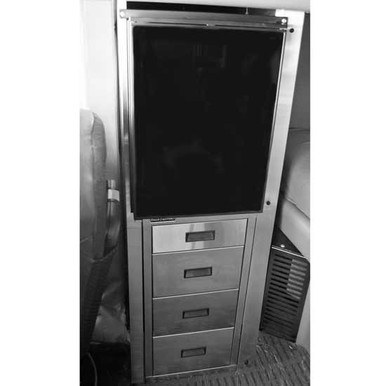 Black One Drawer Cabinet With Refrigerator & Microwave For Peterbilt Driver  Side - 4 State Trucks