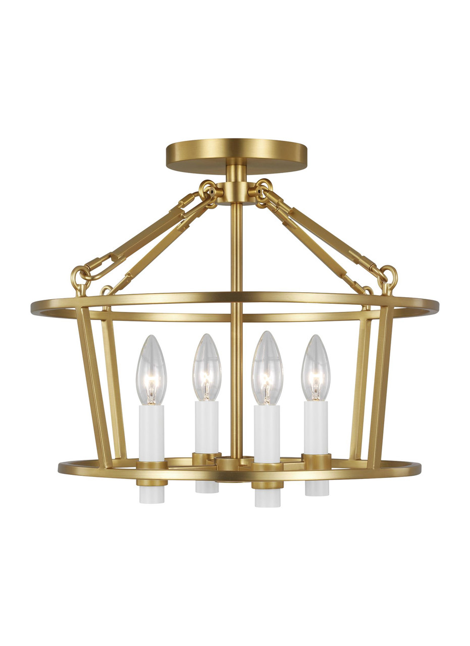 Visual Comfort Studio Chapman & Myers Marston Transitional 4 Light Ceiling  Fixture in Burnished Brass VCS-CF1064BBS