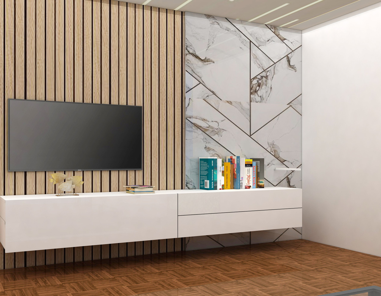 Buy Gold Coast Floating TV Entertainment Unit Online Just Modern