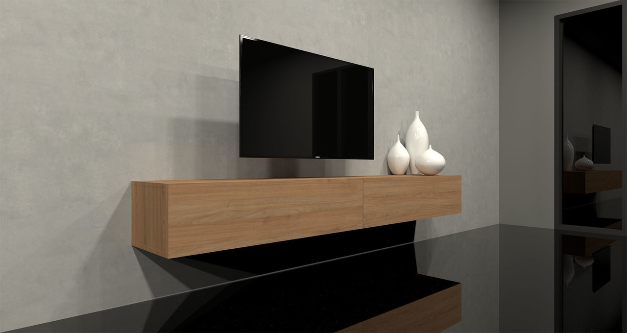 Buy Brisbane Floating All Wood TV Wall Unit Tv Wall Hung