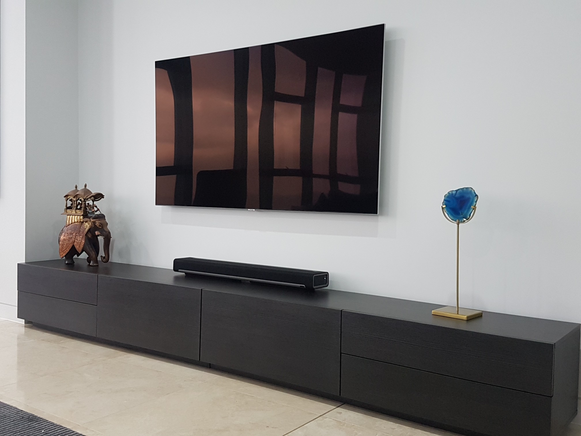 Custom Made 300cm Black TV Cabinet Australian Made