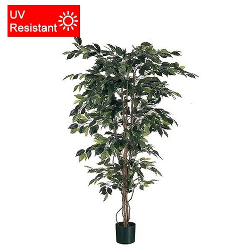 UV Resistant 3 foot Artificial Ficus (92cm), Green