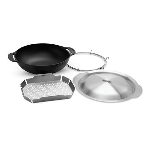 Weber® Crafted GBS Wok and Steamer - Cast Iron
