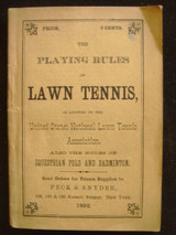 PLAYING RULES OF LAWN TENNIS, Polo & Badminton - 1892
