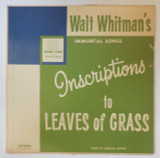 LP: WALT WHITMAN'S IMMORTAL SONGS: INSCRIPTIONS TO LEAVES OF GRASS [OBSCURE]
