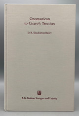 ONOMASTICON TO CICERO'S SPEECHES, LETTERS, TREATISES, by D.R. Shackleton Bailey - 1992  [3 Vols.]