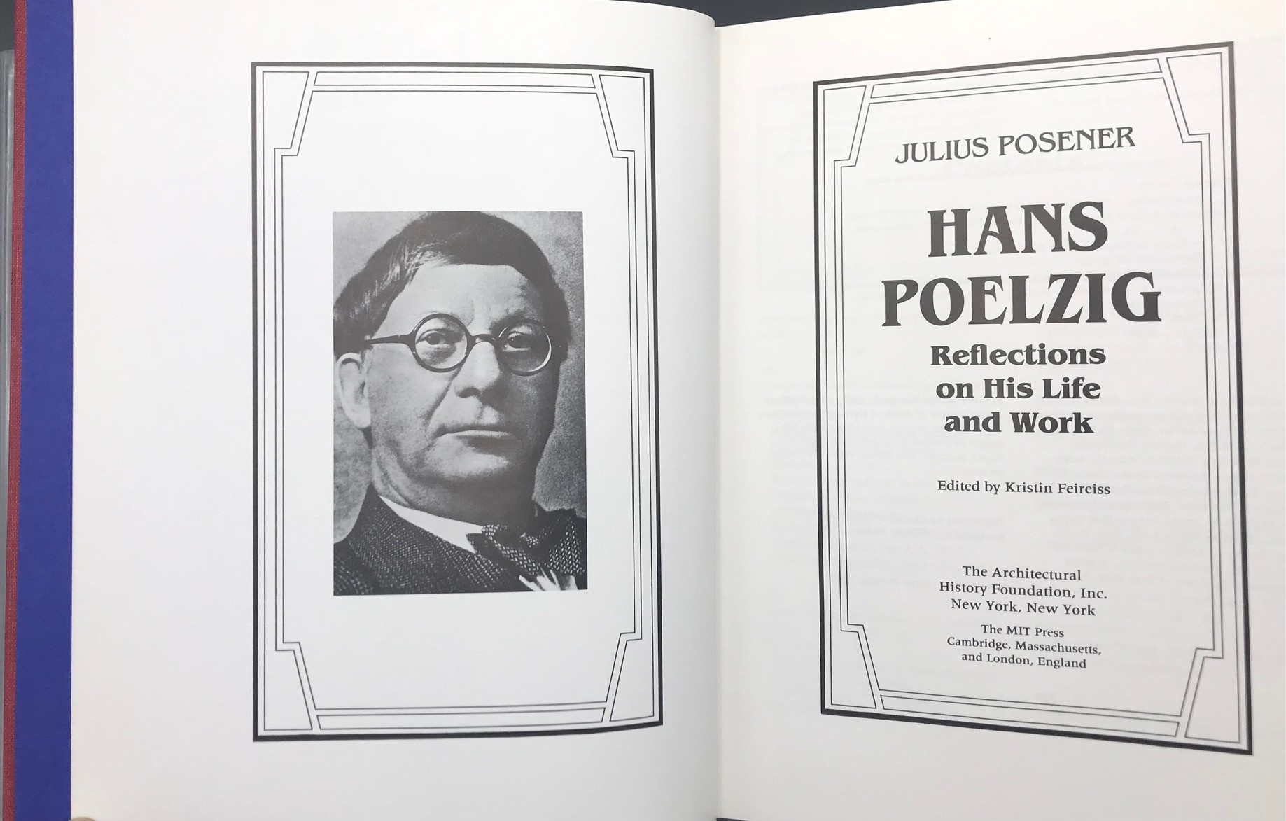 HANS POELZIG: REFLECTIONS ON HIS LIFE AND WORK, by Julius Posener