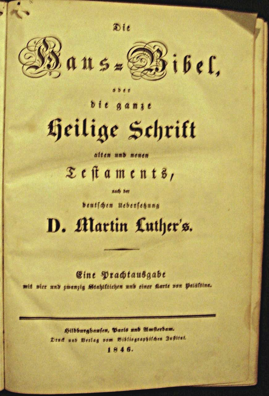 HOLY BIBLE, tr. by Martin Luther - 1846 [German]