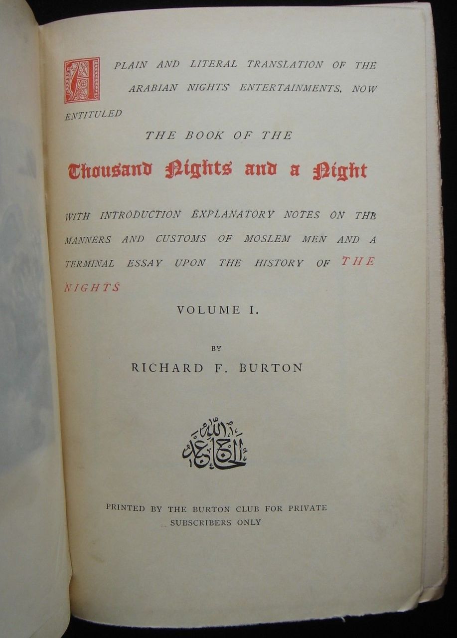 The Book Of The Thousand Nights And A Night Vols 1 17 By Richard F Burton Panoply Books