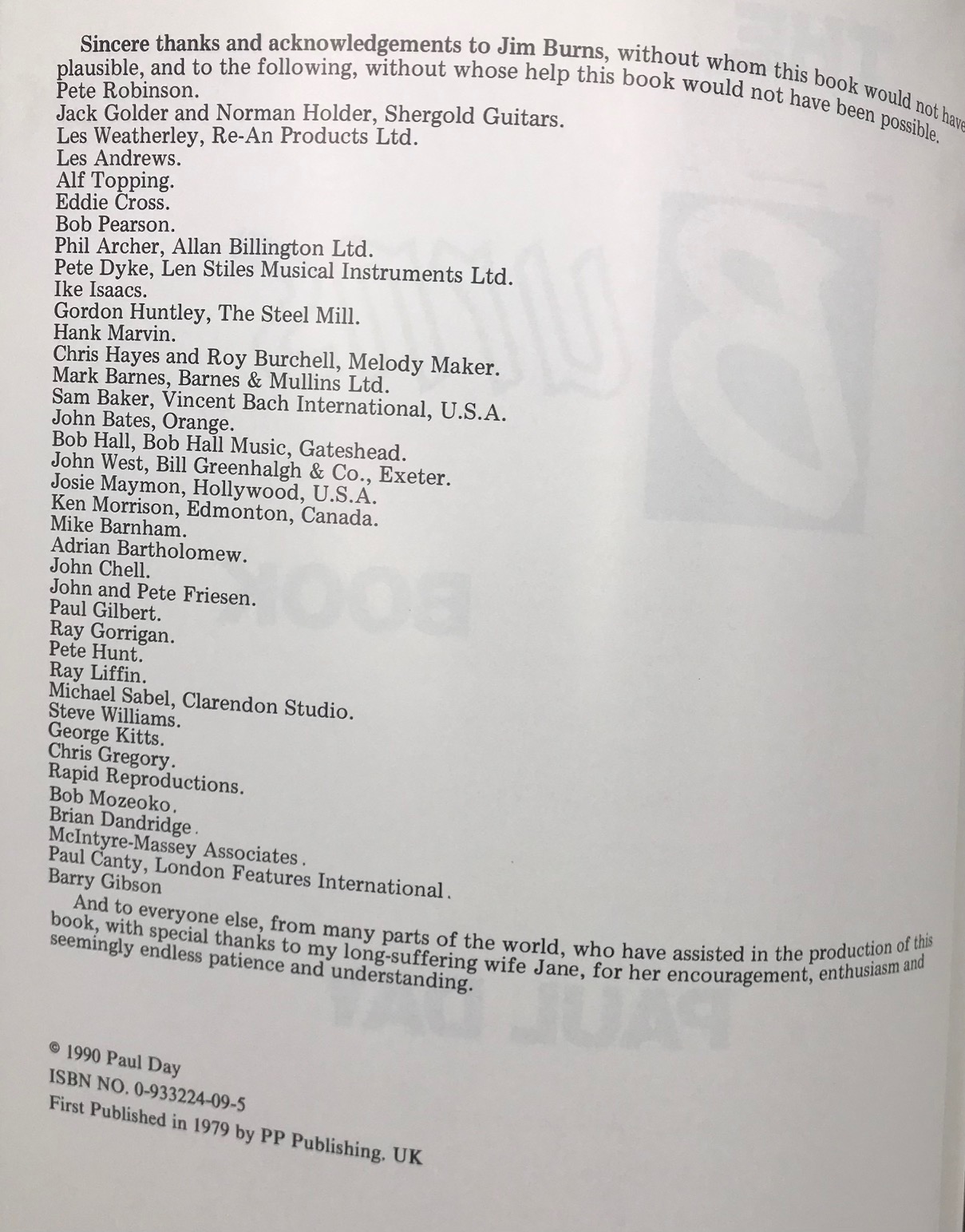 THE BURNS BOOK, by Paul Day - 1990 [Reissue] | Panoply Books