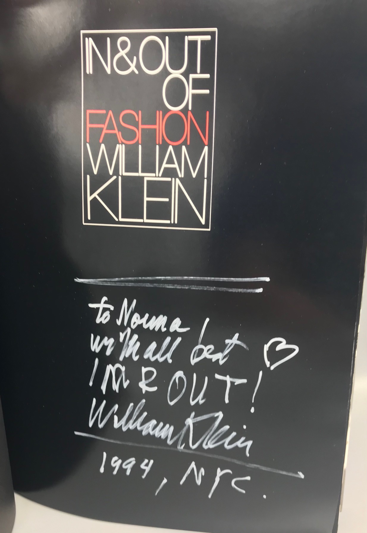 速くおよび自由な WILLIAM KLEIN IN & OUT OF FASHION 写真集 古本