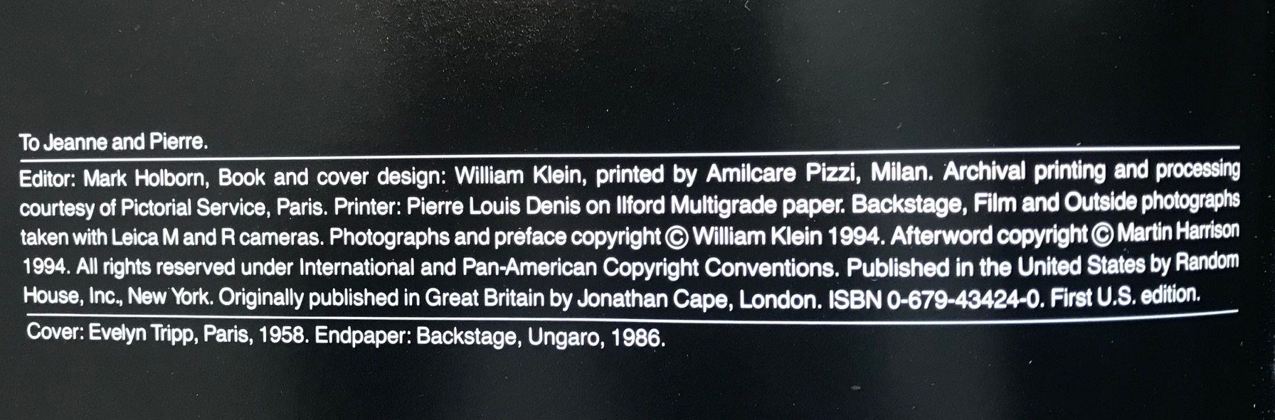 IN AND OUT OF FASHION, by William Klein - 1994 [Signed 1st