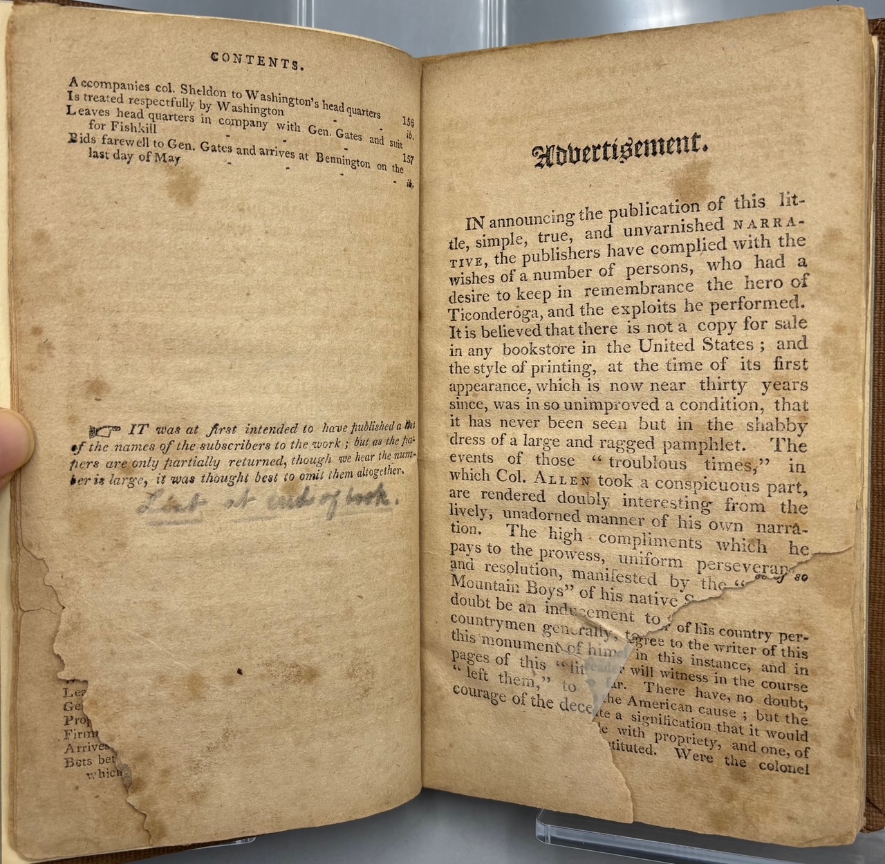 A NARRATIVE OF COL. ETHAN ALLEN'S CAPTIVITY, by Ethan Allen - 1807