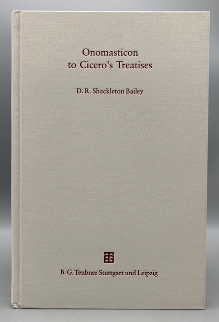 ONOMASTICON TO CICERO'S SPEECHES, LETTERS, TREATISES, by D.R. Shackleton Bailey - 1992  [3 Vols.]