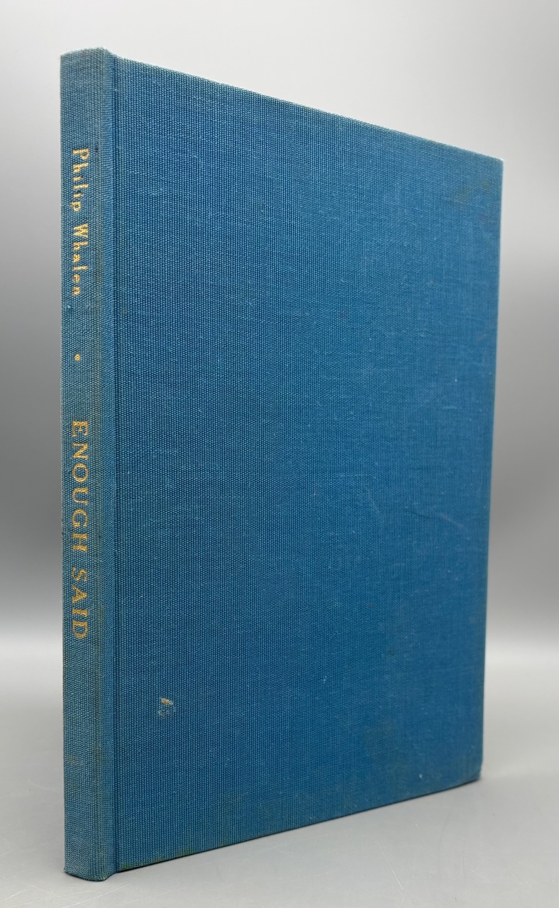 ENOUGH SAID, by Philip Whalen - 1980 [Signed, Limited Ed.]