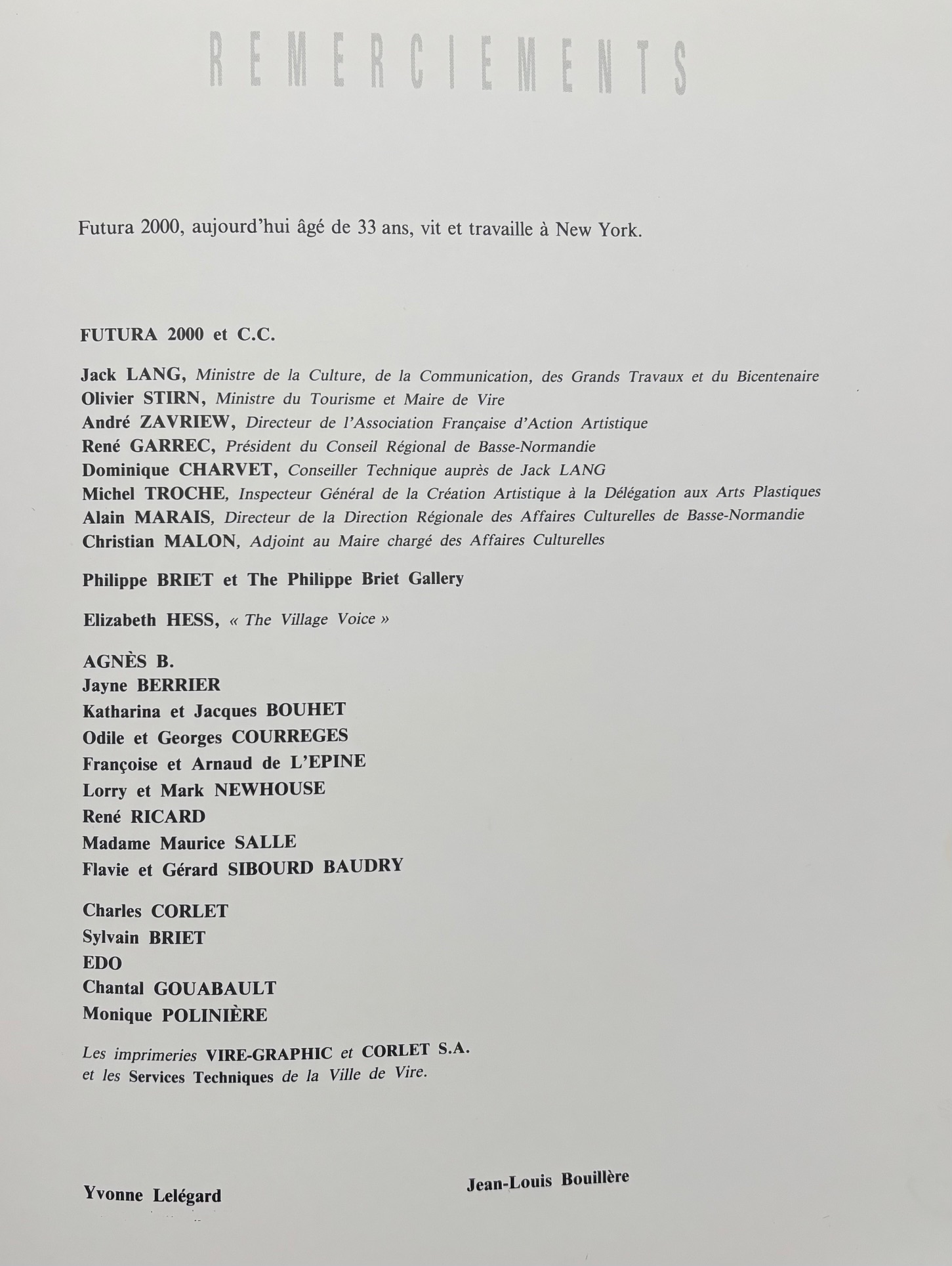 FUTURA 2000: OEUVRES RECENTES - 1989 [1st Ltd. Ed./DJ] | Panoply Books