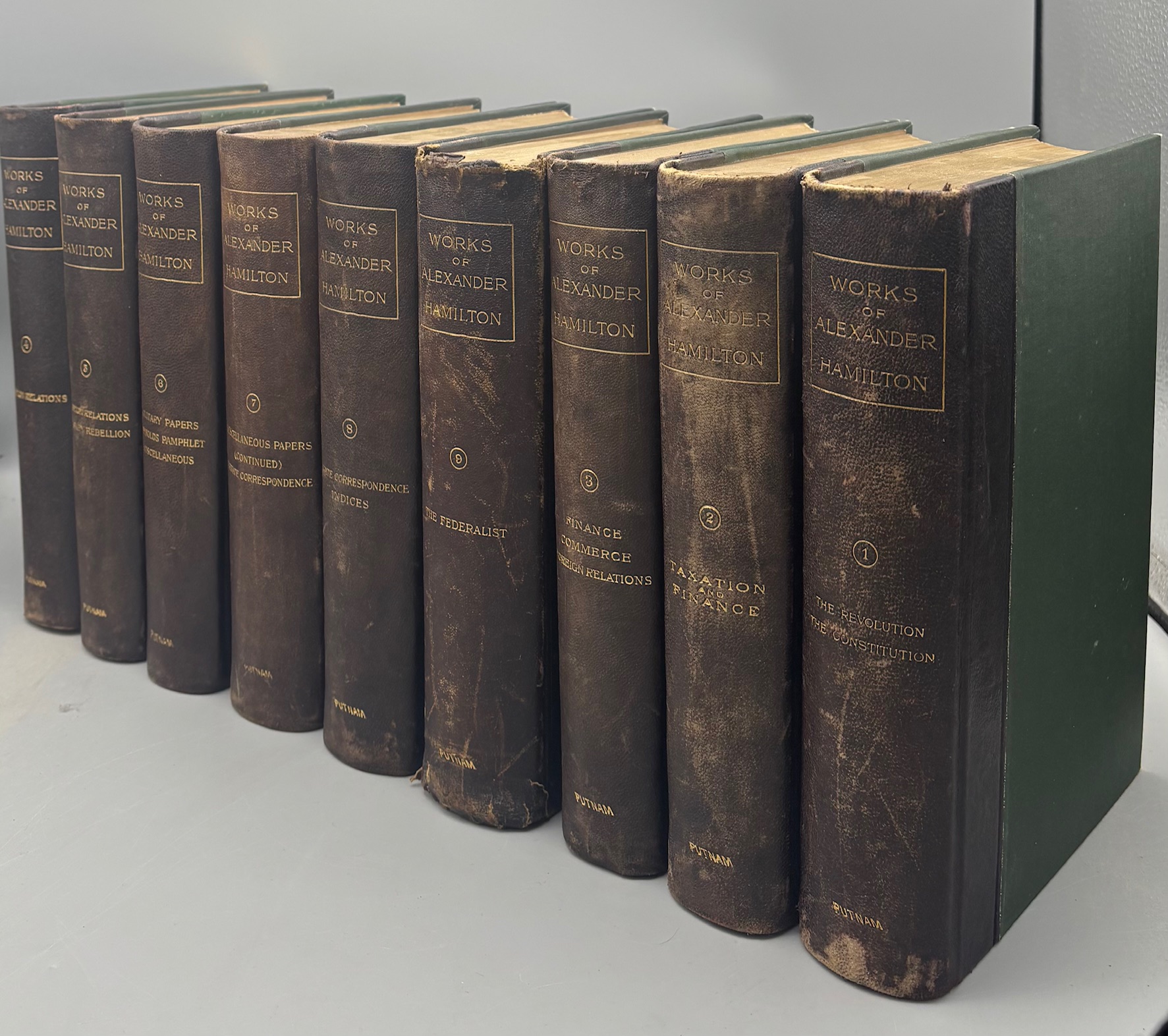 THE WORKS OF ALEXANDER HAMILTON [9 VOLS], edited by Henry Cabot Lodge - 1885 [1st Ed., #371/500]]