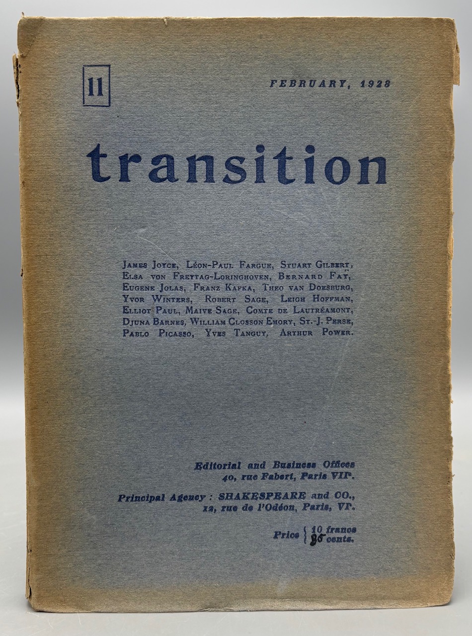 TRANSITION ISSUE 11, ed. Eugene Jolas & Elliot Paul - 1928 [Original]