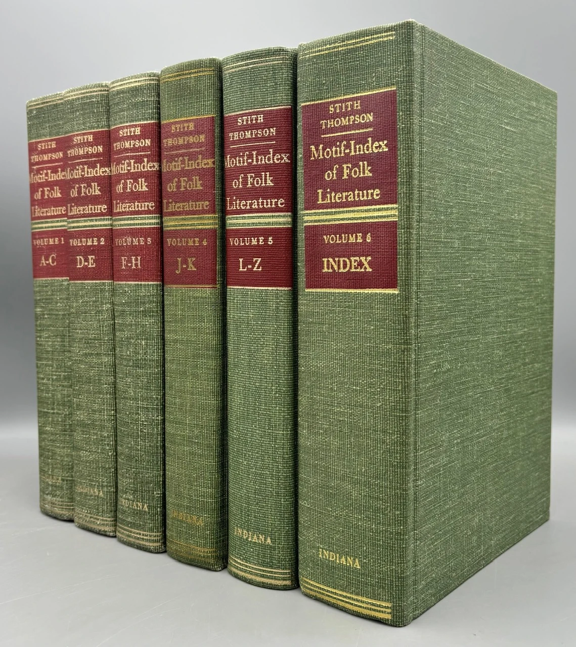 MOTIF-INDEX OF FOLK-LITERATURE [6 VOLS], by Stith Thompson - 1966 [Revised Edition]